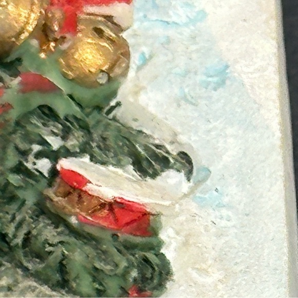 Photo Frame 3.5" X 5" Holiday Ceramic Christmas Tree Teddy Bear Wreath Snow - Picture 9 of 14